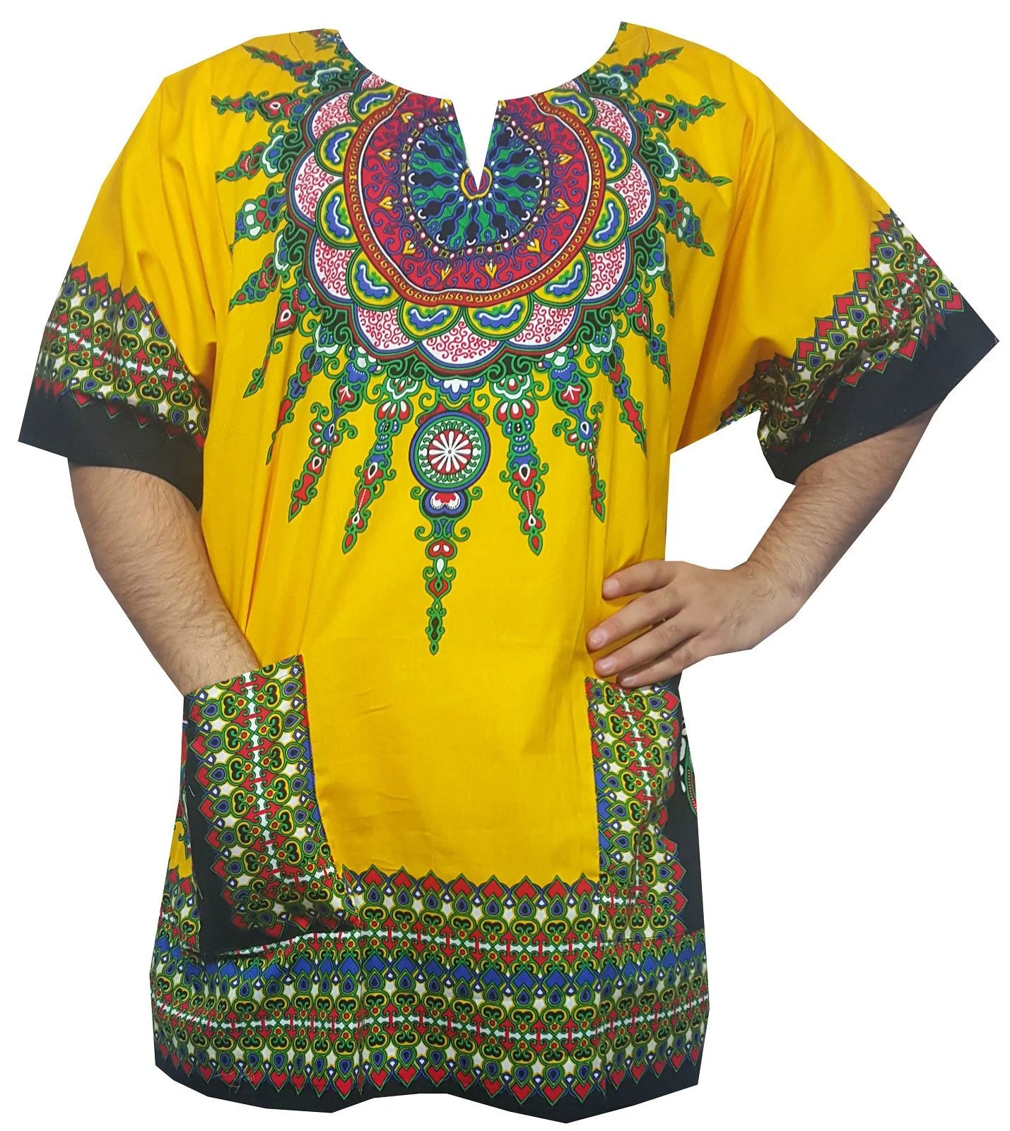 African Shirt for Men Women Dashiki Cotton T Shirt Traditional Tribal Clothing