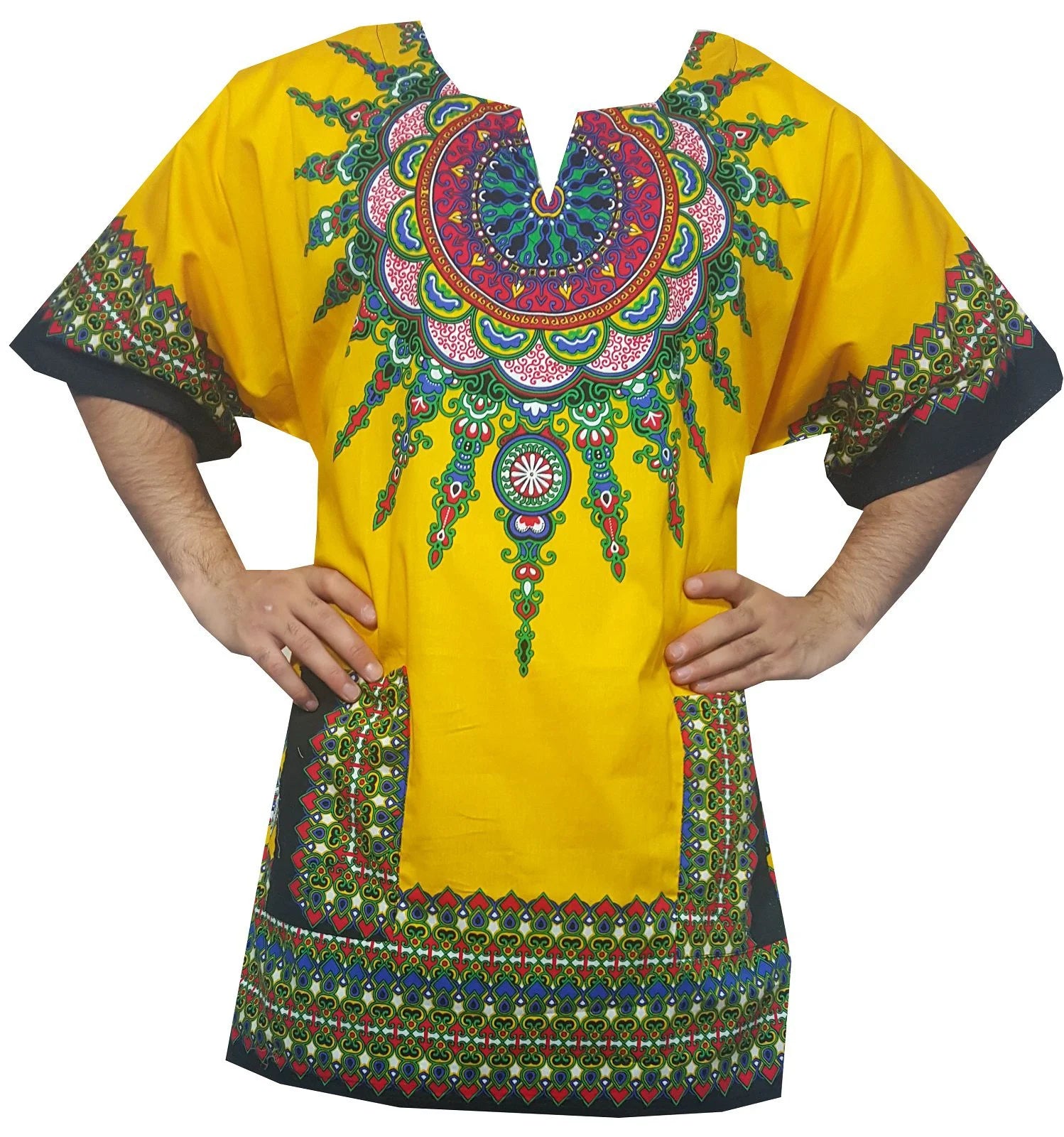 African Shirt for Men Women Dashiki Cotton T Shirt Traditional Tribal Clothing